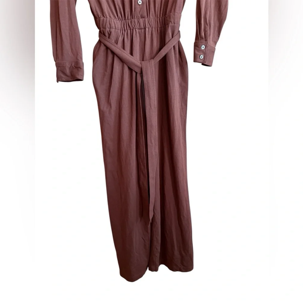 Loft Brown Belted Jumpsuit with Pockets Size Medium Petite - Picture 6 of 12